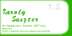 karoly suszter business card